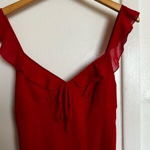 Mango Strapless Red Dress